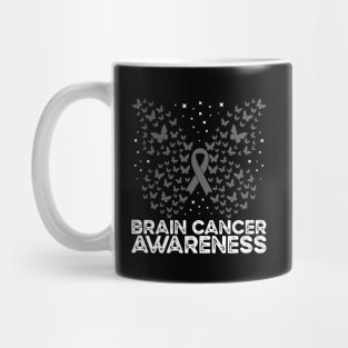 Brain Cancer Awareness Brain Cancer Butterfly Mug